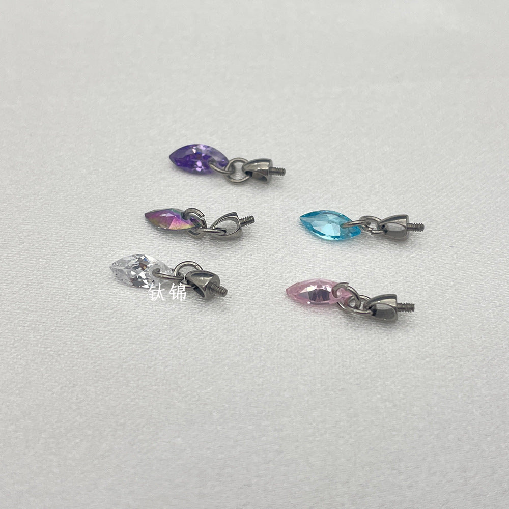 Titanium Alloy Heart Water Drops Square Horse Eye Earrings