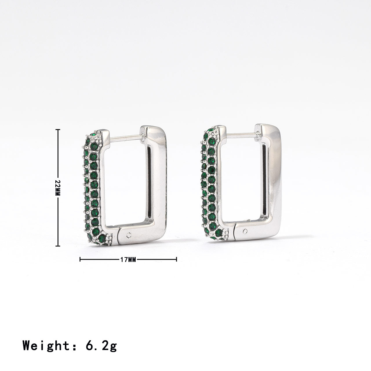 Square Fashion Ear Clips Advanced Design Earrings