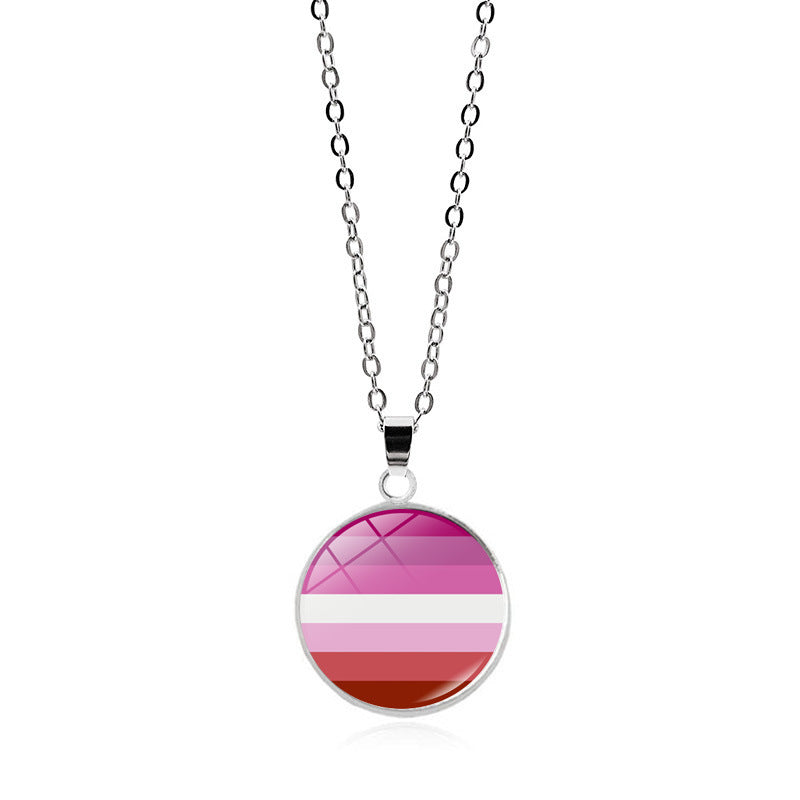 Rainbow Striped Love Female Versatile Gay Necklaces