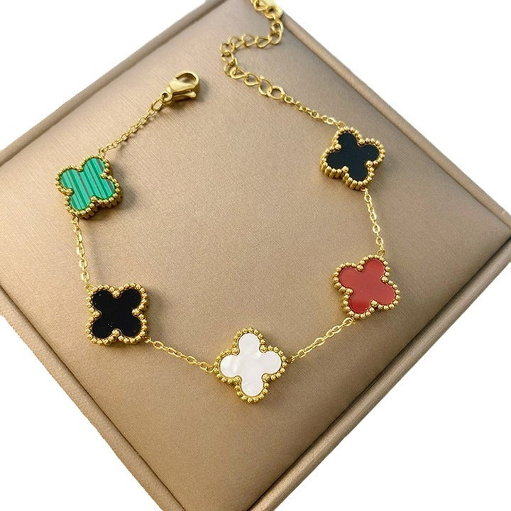 Source Asia Colorful Lucky Four-leaf Clover Can Match Bracelets