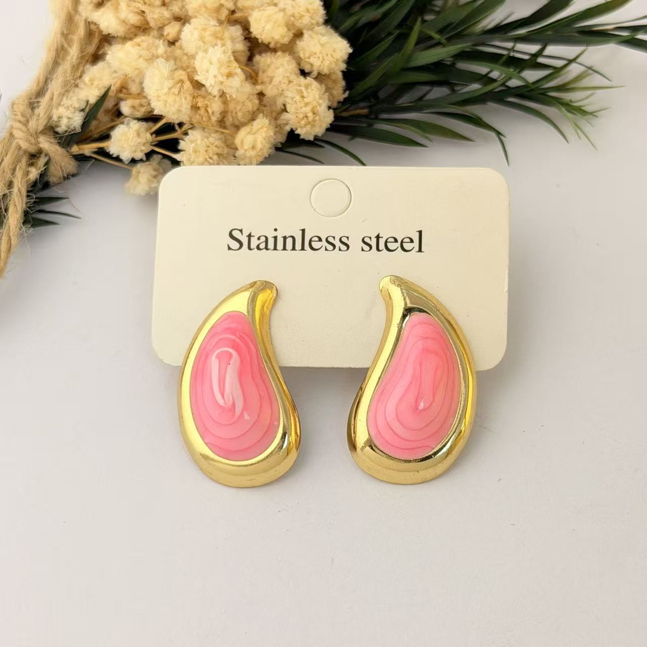 Clover Minimalist Drop-shaped Stainless Steel Light Luxury High Earrings