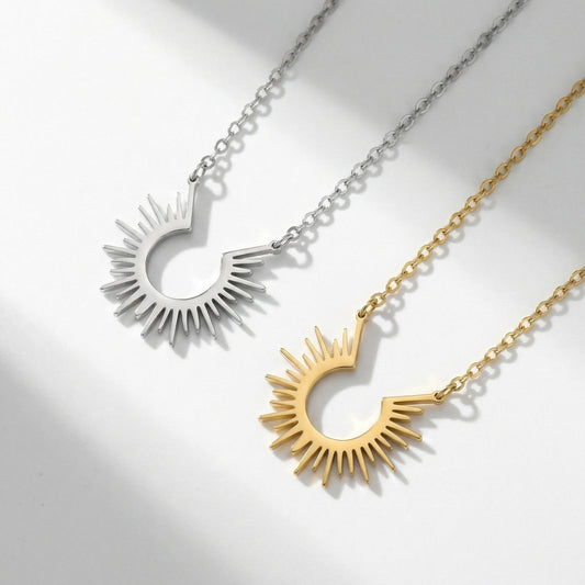 Women's U-shaped Sunflower Stainless Steel Light Luxury Fashion Personality Daily Wear Necklaces