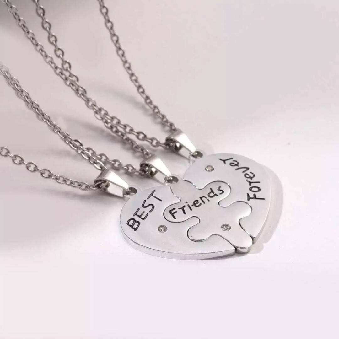 Casual Fashion Letters Good Friends Heart-shaped Necklaces