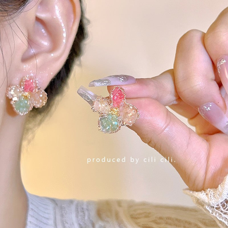 Women's Diamond Butterfly Tassel Romantic Design Style Earrings