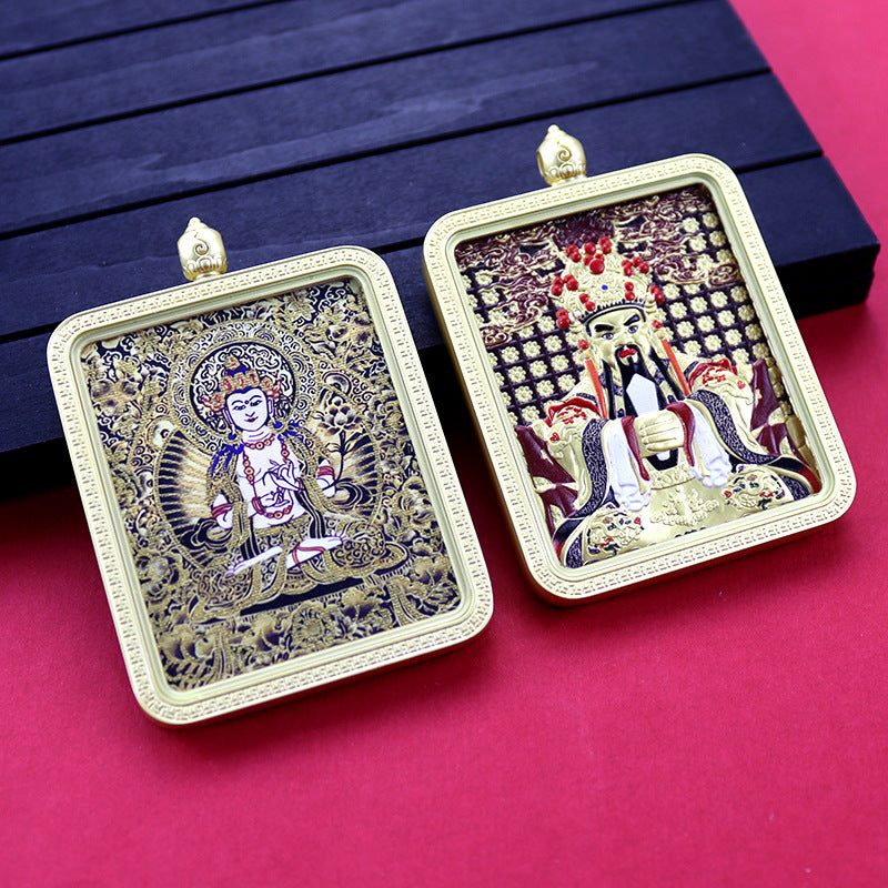 Three-dimensional Five-master Hand Painted Golden Outline Black Gold Pendants