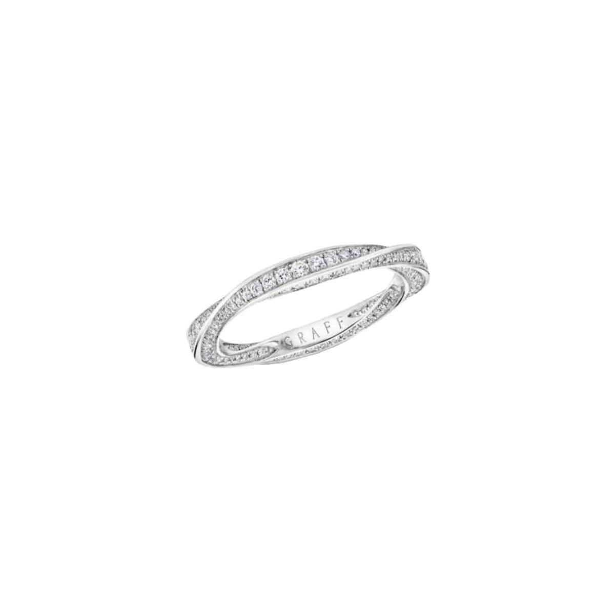 Sier High Version Glossy Diamond Couple Mobius Strip Spiral Light Ring