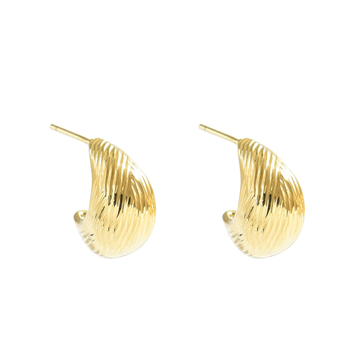 Women's Special Interest Light Luxury High Sense Geometric Pleated Metal Earrings