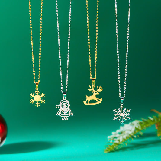 Stainless Steel Christmas Tree Fashion Simple Necklaces