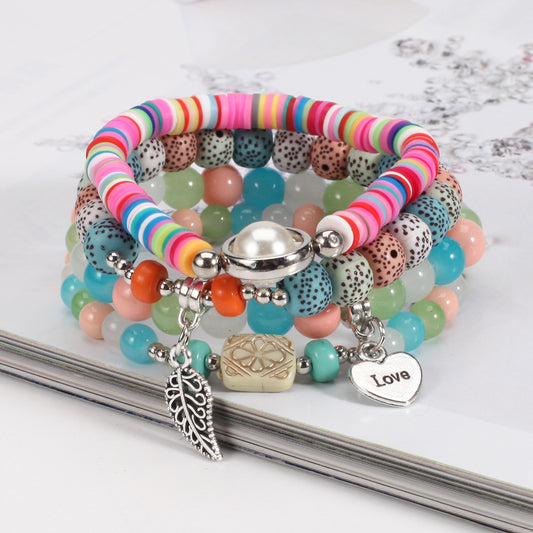 Heart Leaf Pearl Accessories Micro Glass Bracelets