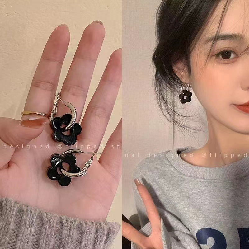 Blue Ear Female Korean Cute Sier Earrings