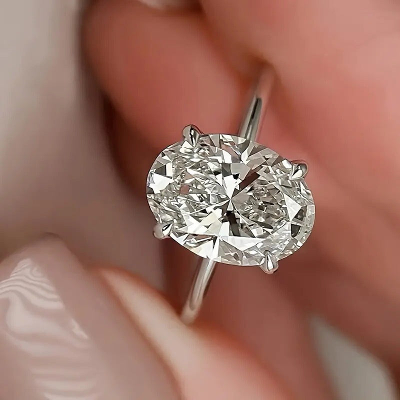 Pretty Large Zircon Oval Fashion Source Ring