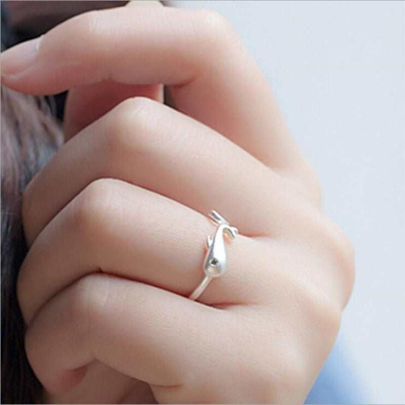 Stylish Simple Personality Whale Beautiful Live Ring