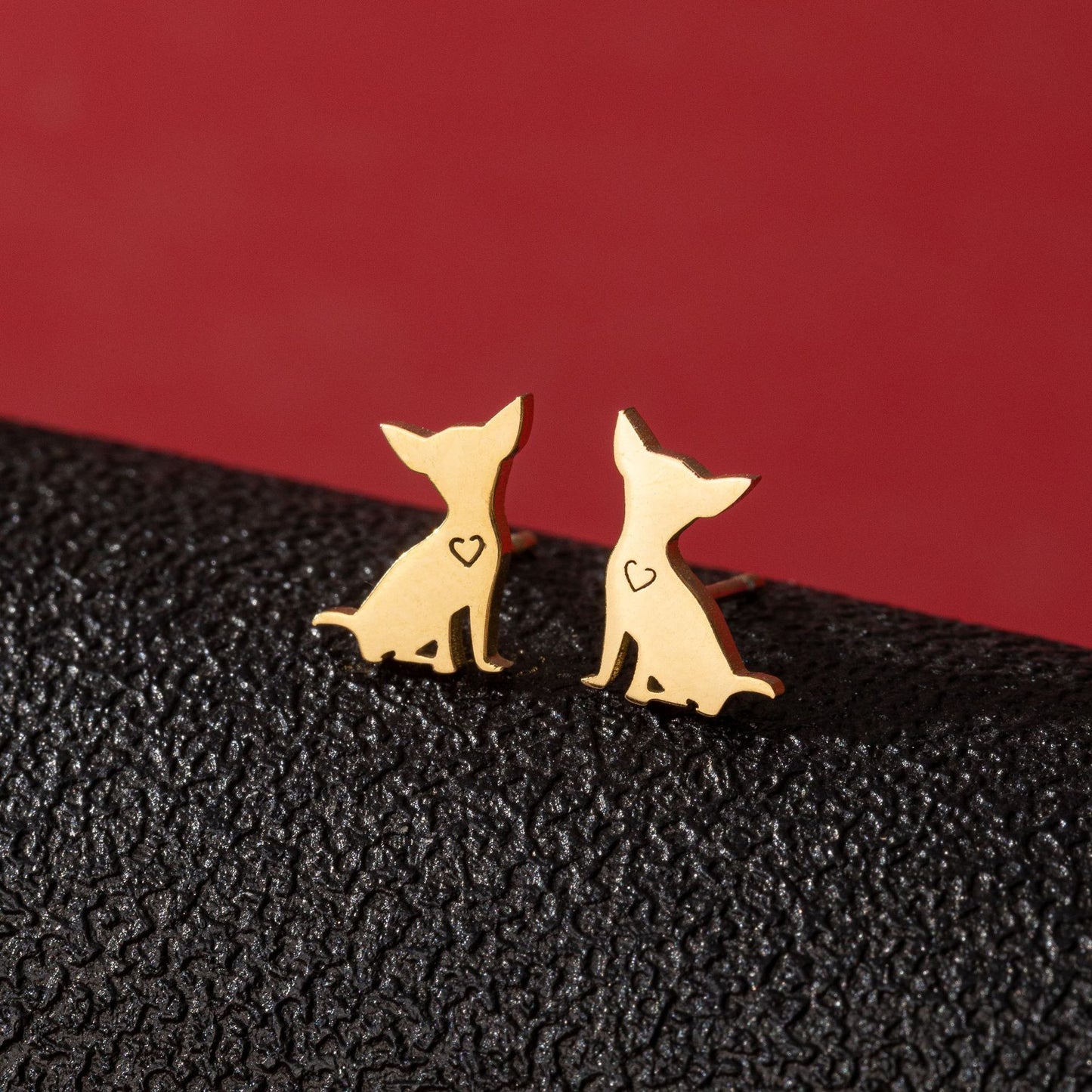 Stainless Steel Zodiac Puppy Style Small Earrings