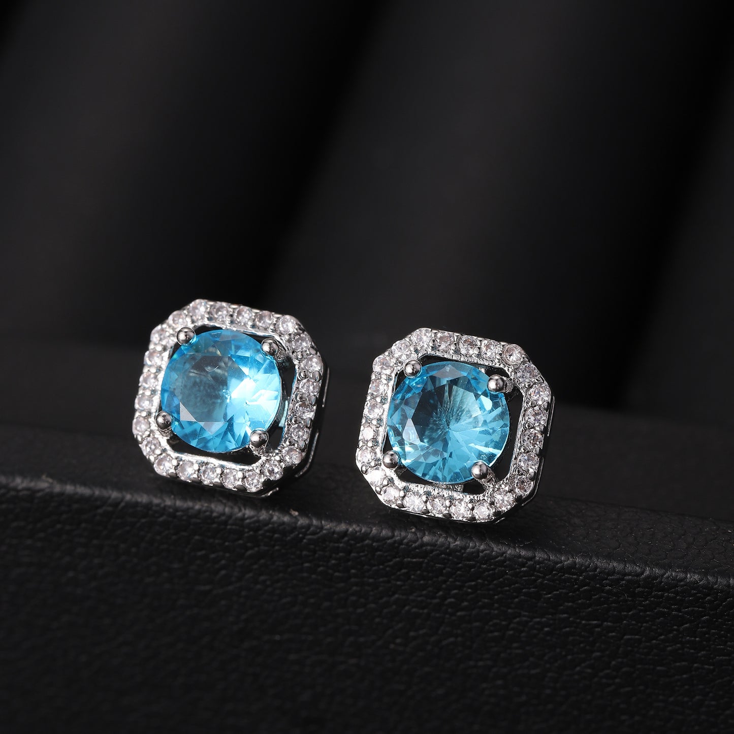 Women's Ornament Live Broadcast Fashion Zircon Square Earrings