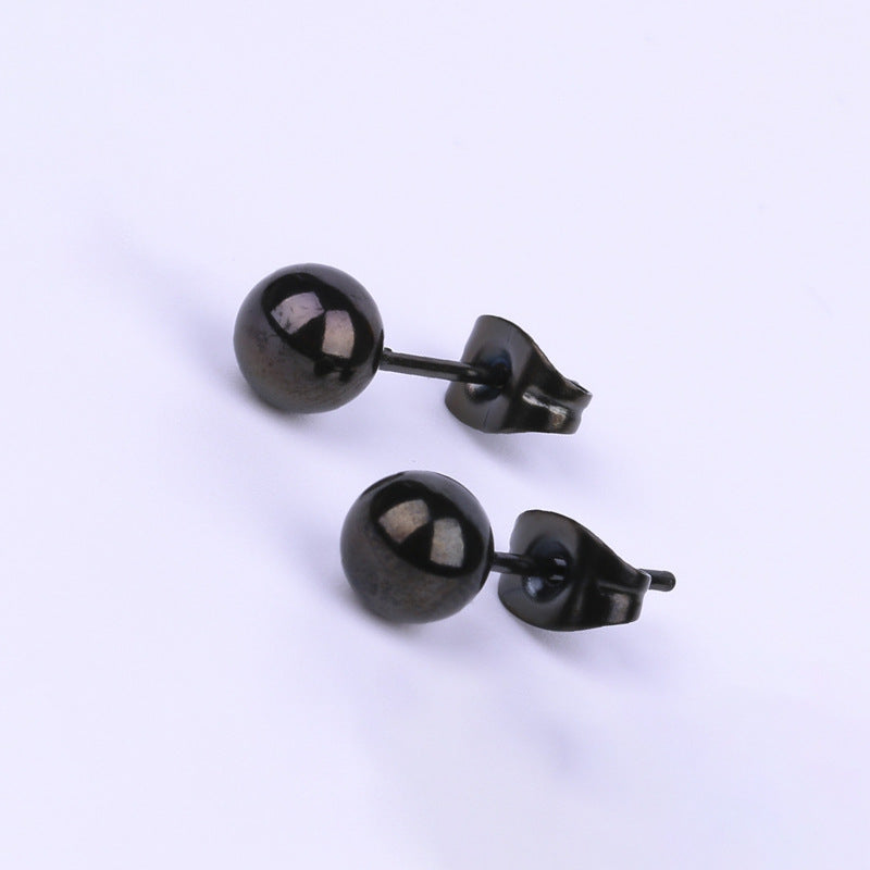 Stainless Steel Ball Fashion Simple Bean-shaped Eardrop Earrings