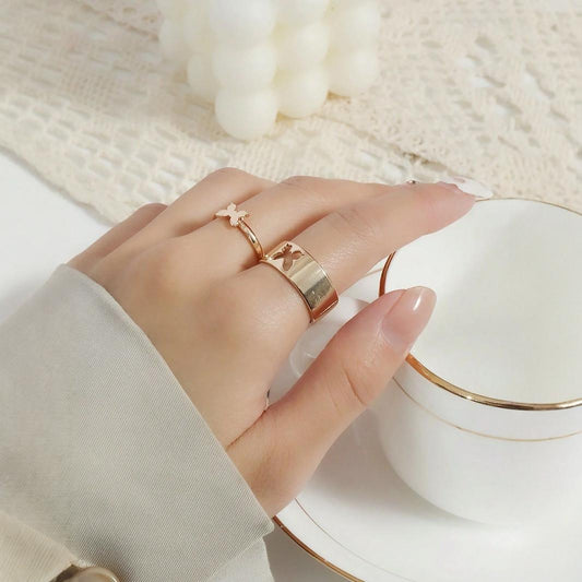 Women's Butterfly Suit Simple Cold Style Couple Love Rings