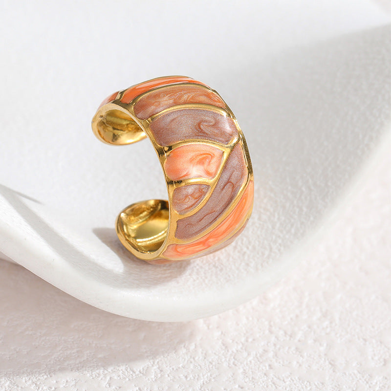 Geometric Irregular Lines Drip Open Fashion Titanium Rings