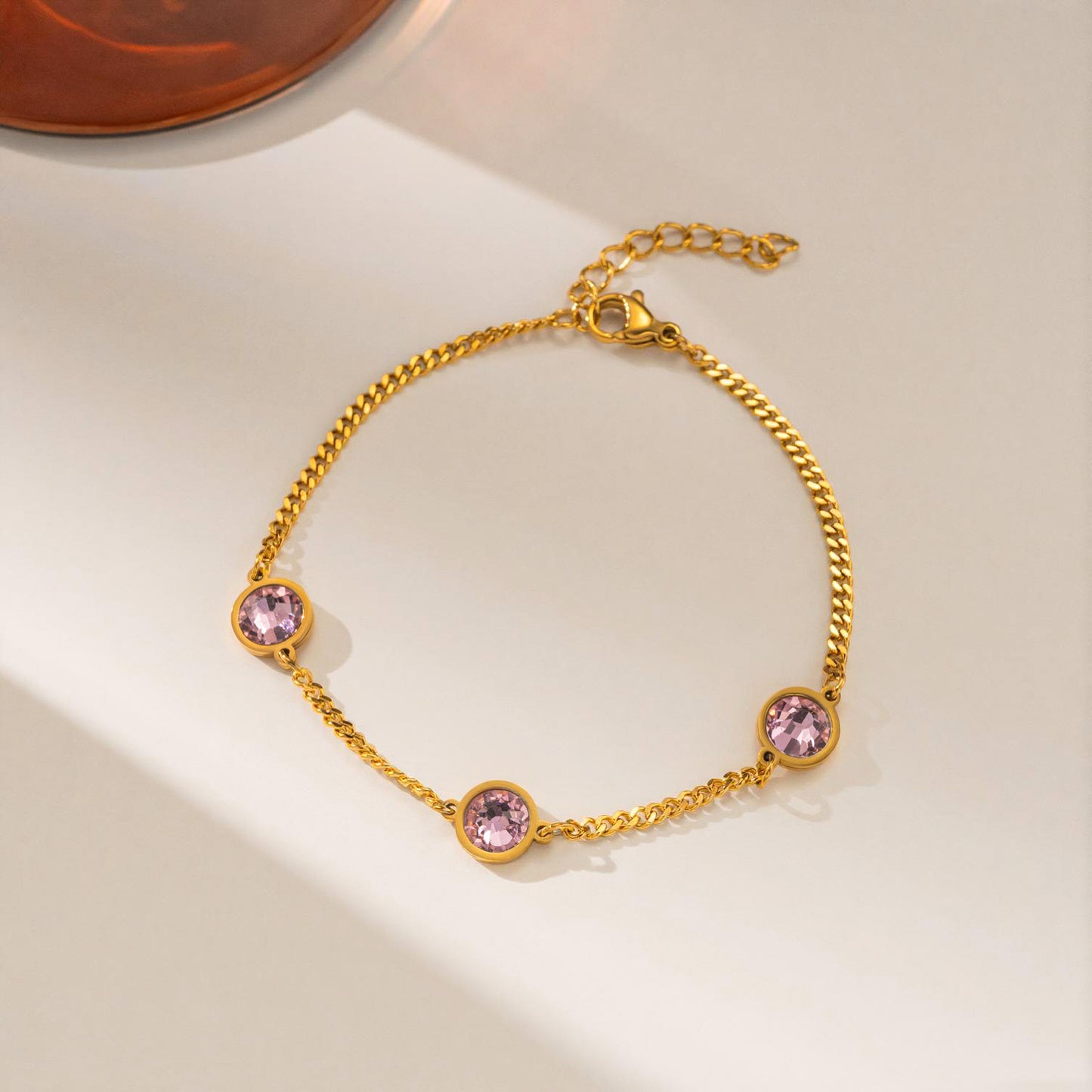 Colorful Titanium Steel Female Gold Head Niche Bracelet