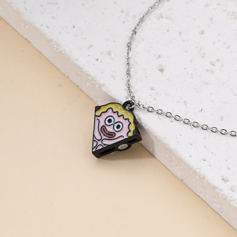 Pizza Magnetic Big Ugly Cute Good-looking Necklace