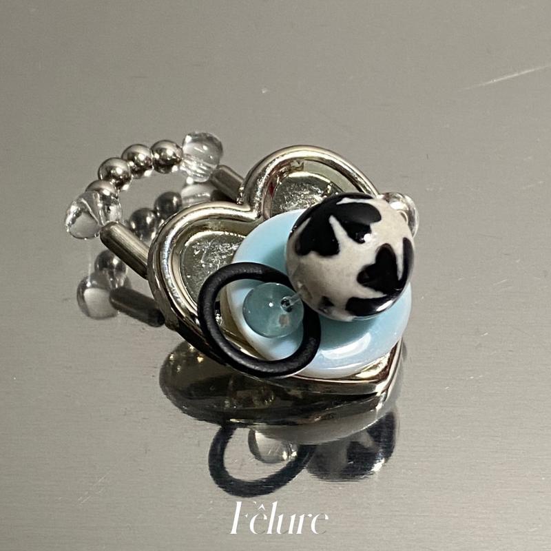 Niche Retro Sweet Colorful Summer Shell Button Elastic Ring