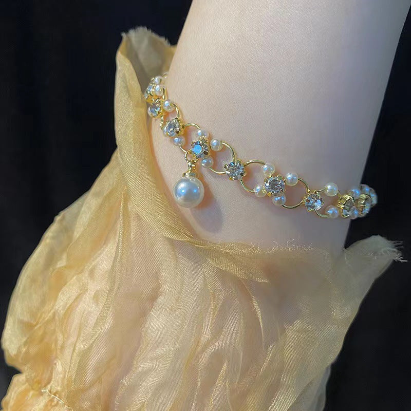 Imitation Pearl Chain Female Niche Design Cold Wind Clavicle Necklace