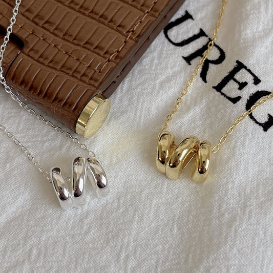 Fan Korean Style Sterling Sier Pleated Necklaces
