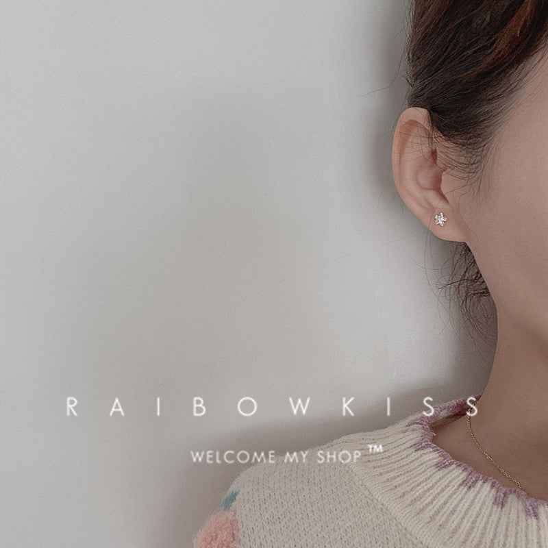 Flower Trendy Minimalist Design Small Short Earrings