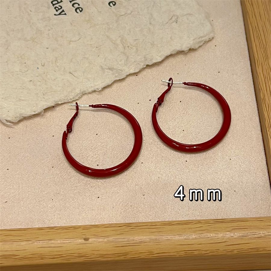 Women's Wine Red White Vintage Fashionable Exaggerated Earrings