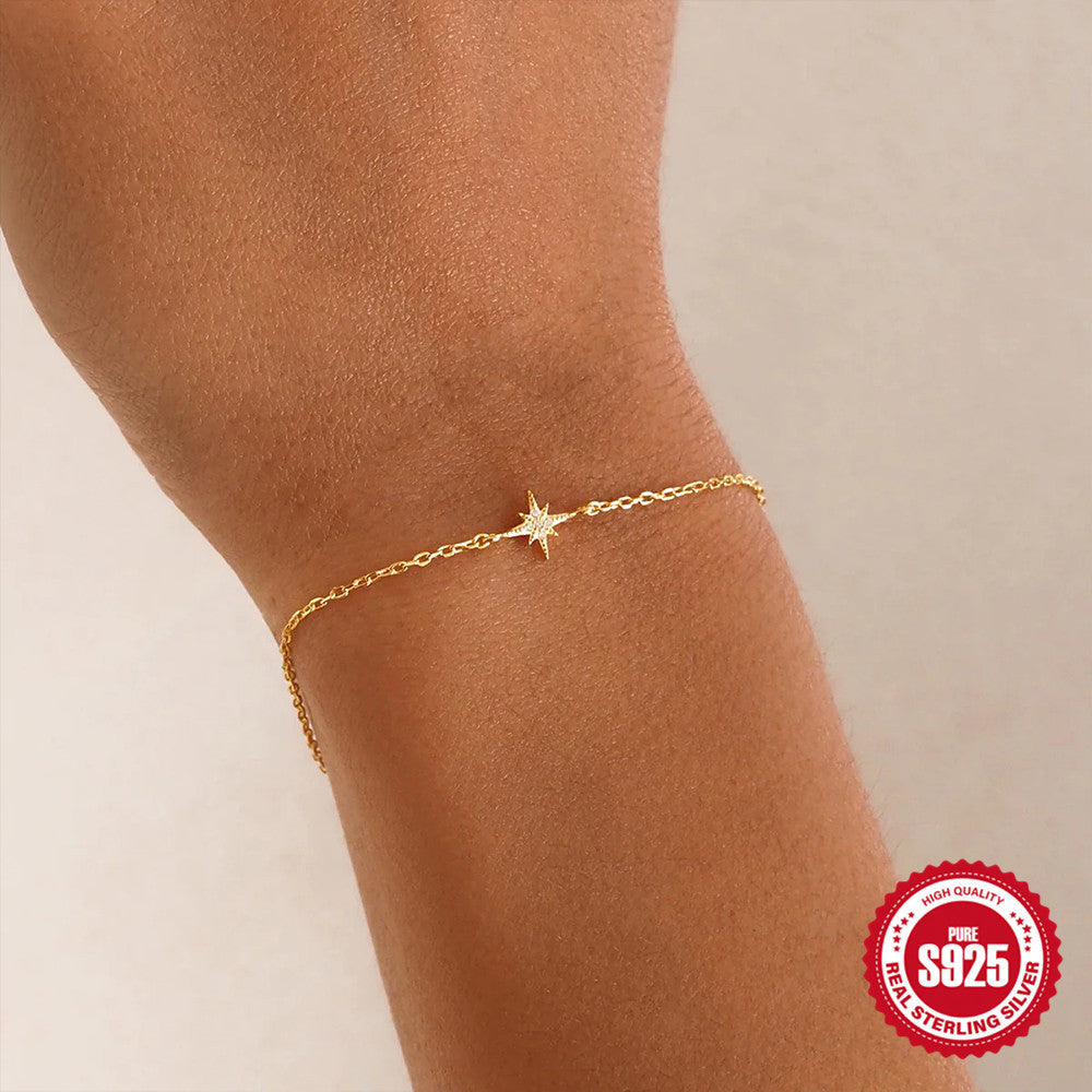 Sier Octagonal Star Diamond Korean Style Elegant Personalized Bracelets