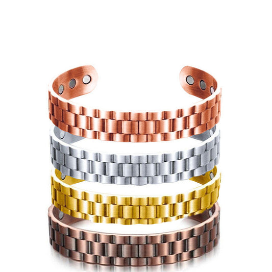 Men's Stylish Opening Adjustable Magnet Geometric Mesh Bracelet