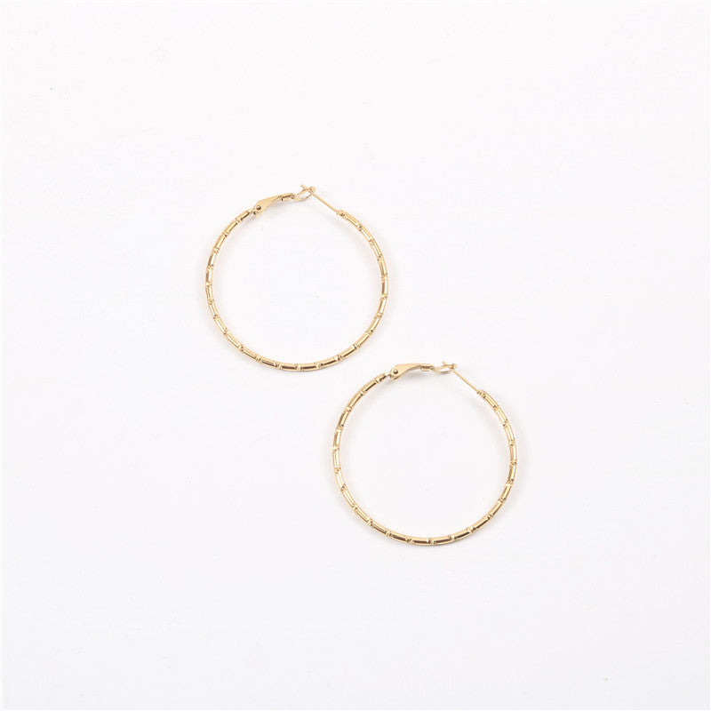 Women's Steel Gold Plated Big Ear Personalized Temperamental Eardrops Rings