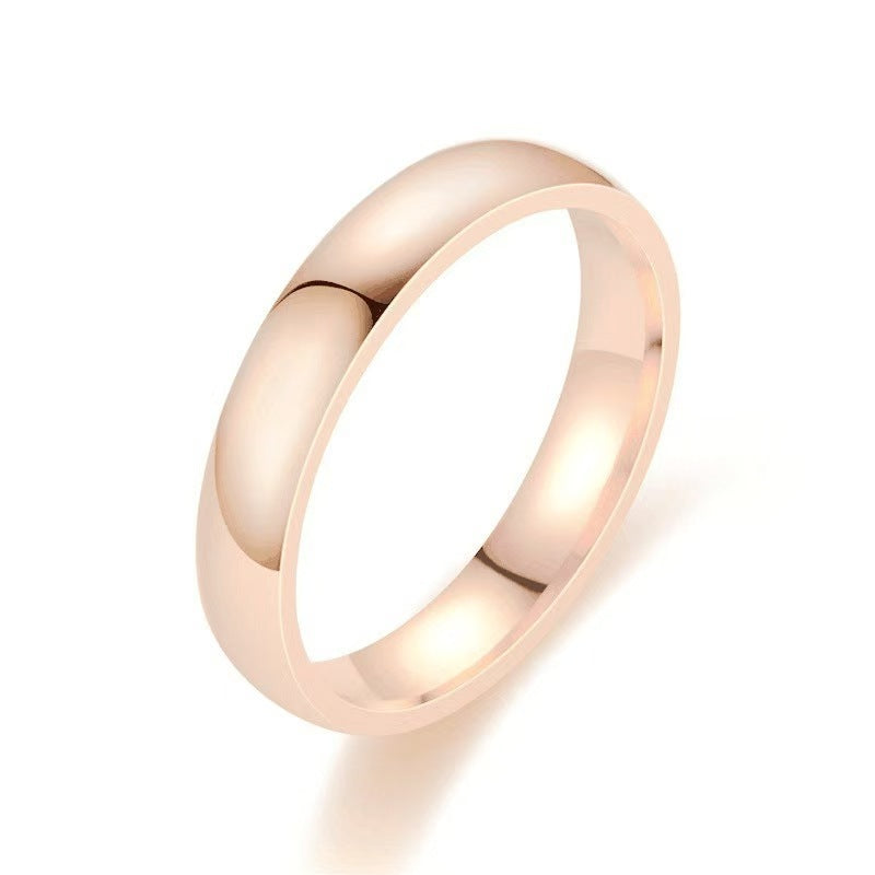 Titanium Steel Female Simple Glossy Couple Ring