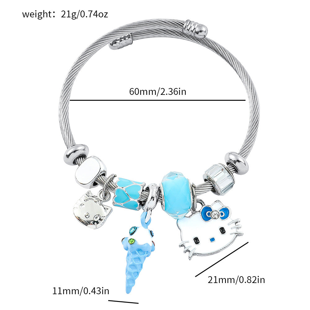 Cute Fashion Cat String Beads Open-ended Bracelets