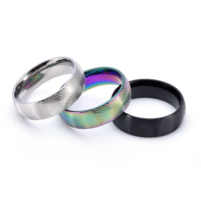 Women's & Men's Style Wave Pattern Hipster Wear Personality Rings