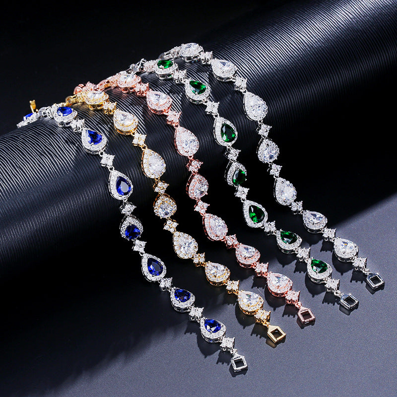 Women's Classic Water Drop Zircon Fashion Personalized Bridal Bracelet