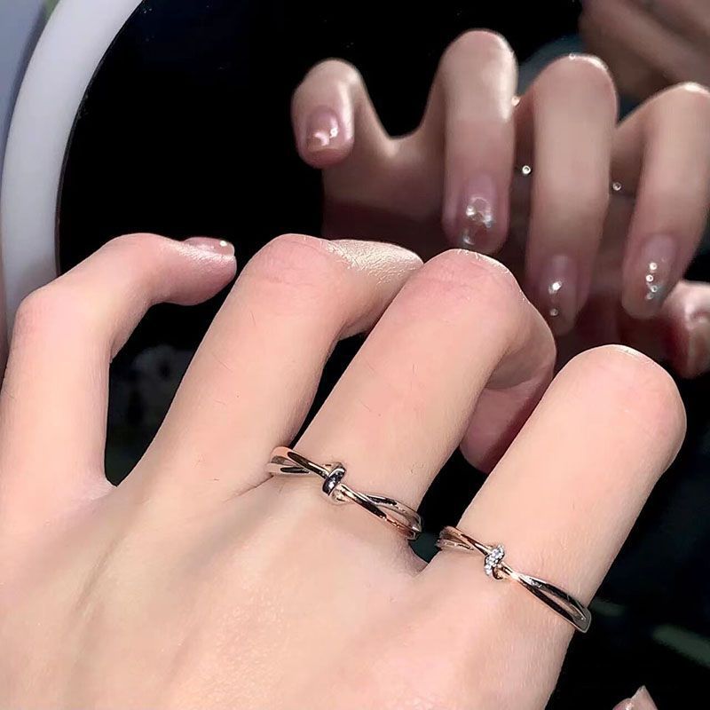 Strip Couple Trendy Niche Design Premium Light Rings