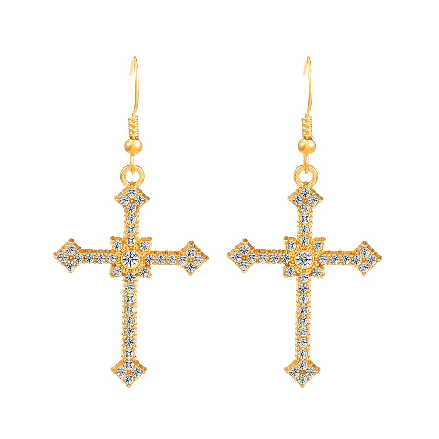 Women's Gothic Dark Diamond Cross Style Graceful Earrings