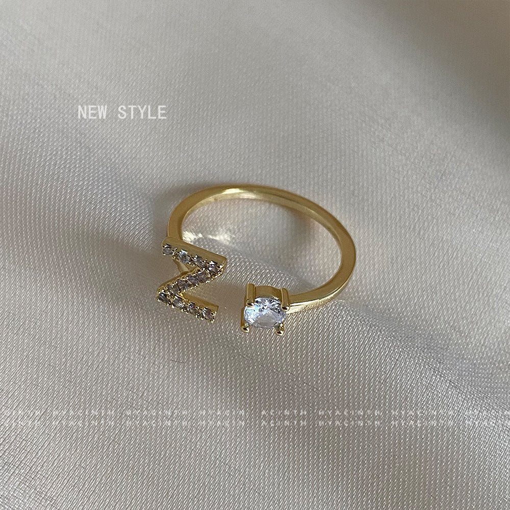 Women's Personalized Letters Niche Design Open Light Luxury Rings