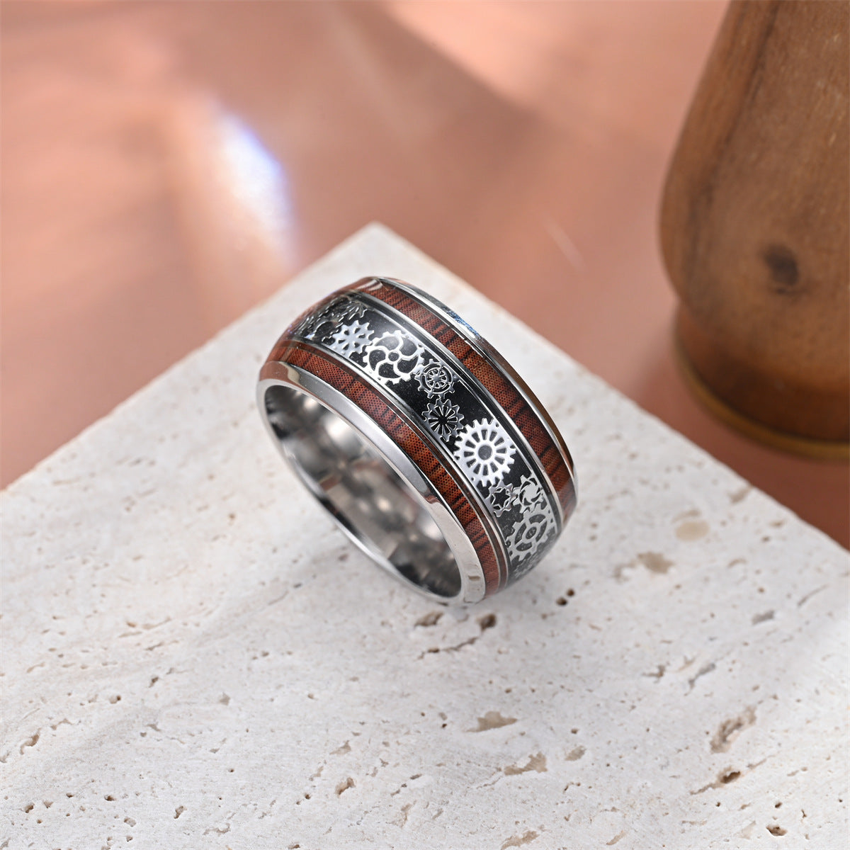 Men's Gear Titanium Steel Domineering Personalized Source Rings