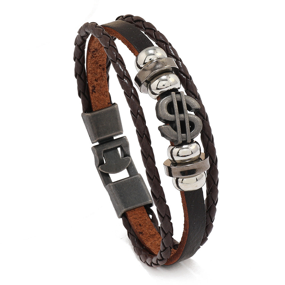 Punk Jewelry Cattle Leather Vintage Pair Bracelets