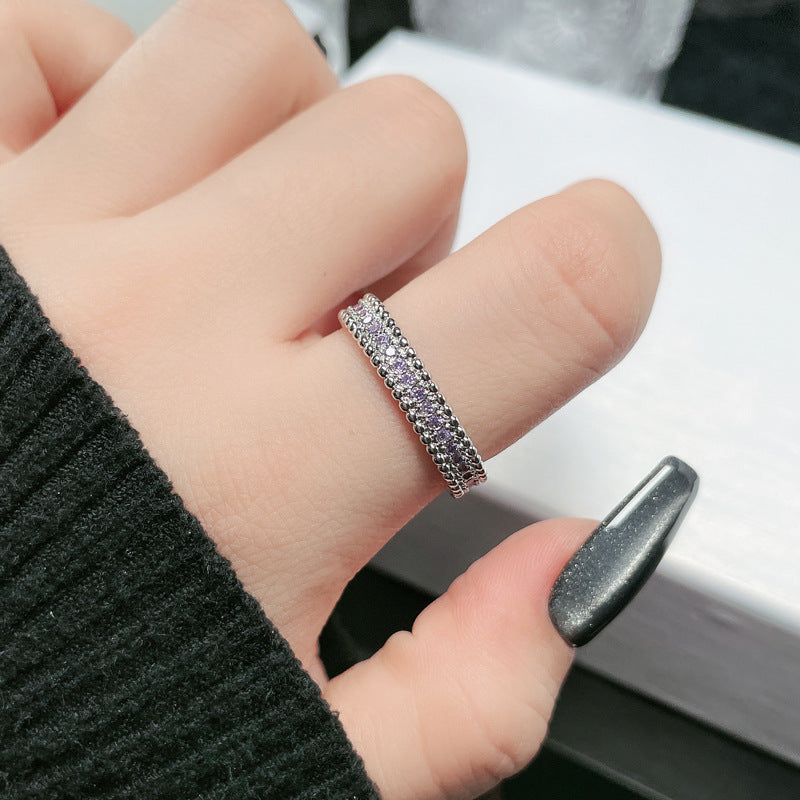 Single Row Simple Textured Stylish Opening Rings