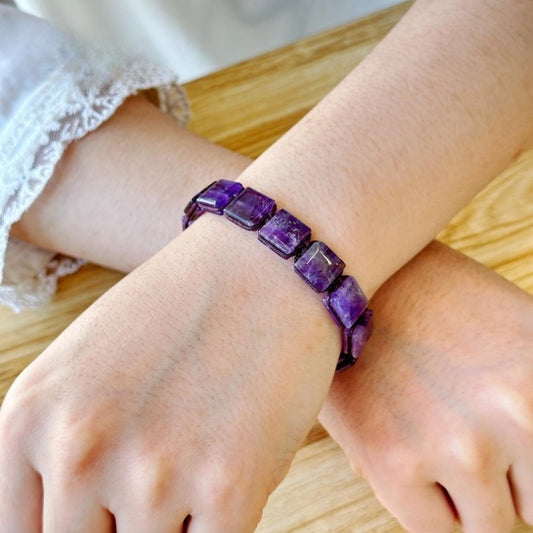 Natural Tigereye Amethyst Lapis Lazuli Square Beaded Weave Bracelets