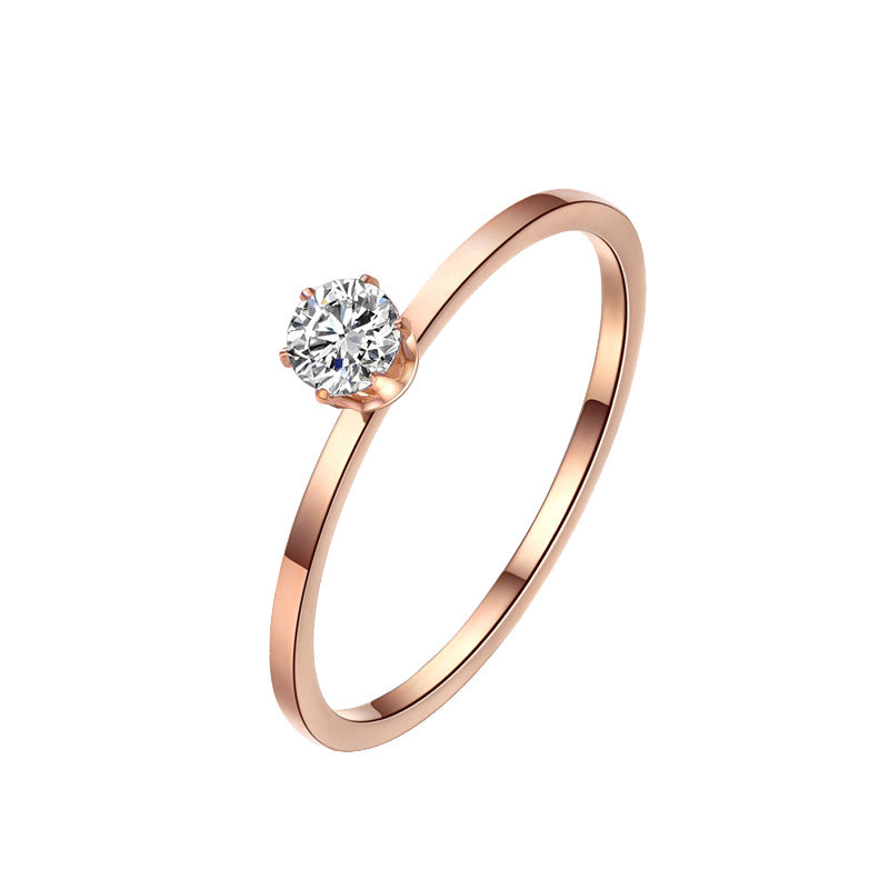 Women's Diamond Fashion Personalized Niche Design Titanium Rings