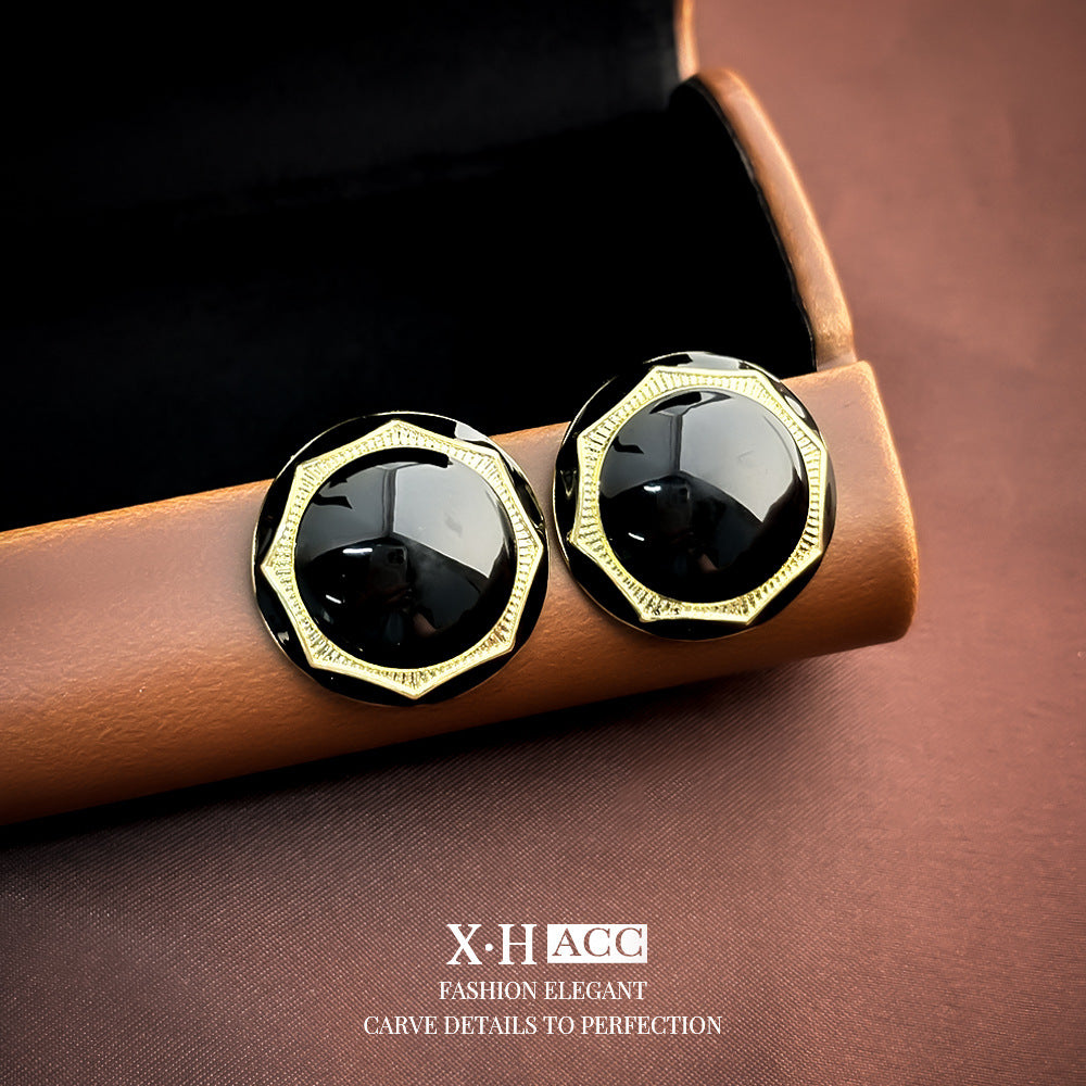 Women's Oil Sun Flower Ear Niche Retro Earrings