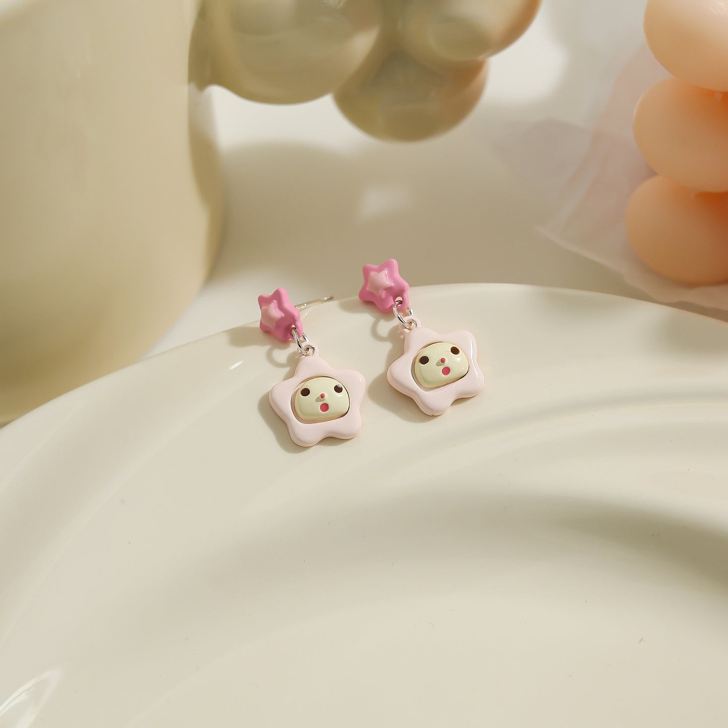 Children's Cute Sier Female Personality Small Animal Earrings