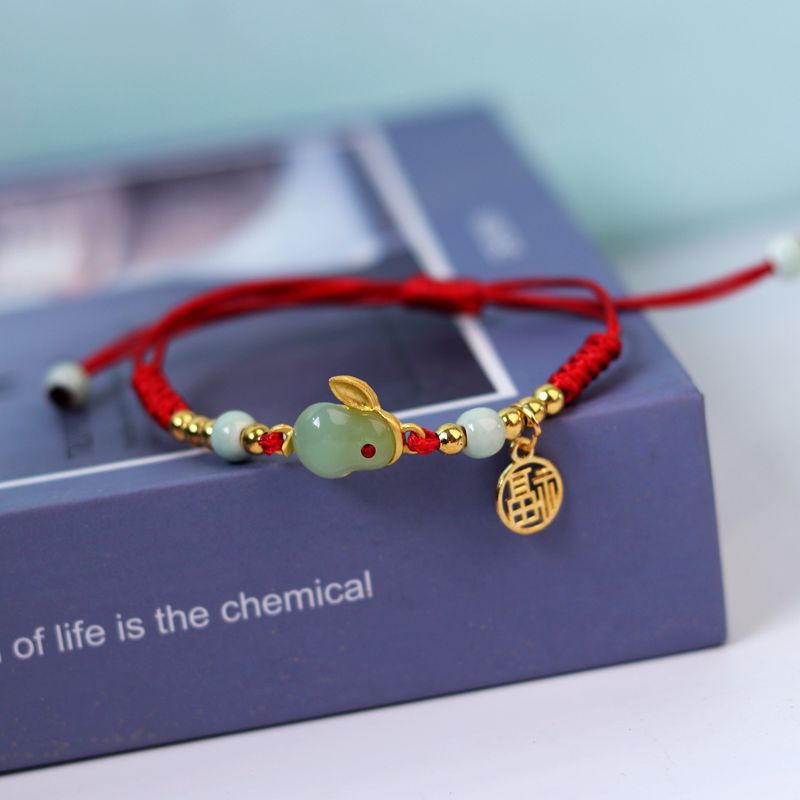 Style Imitation Jade Zodiac Blessing Card Bracelets