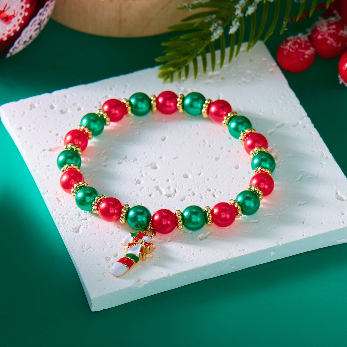 Hot Christmas Gift Beaded Letter Stretch Bracelets