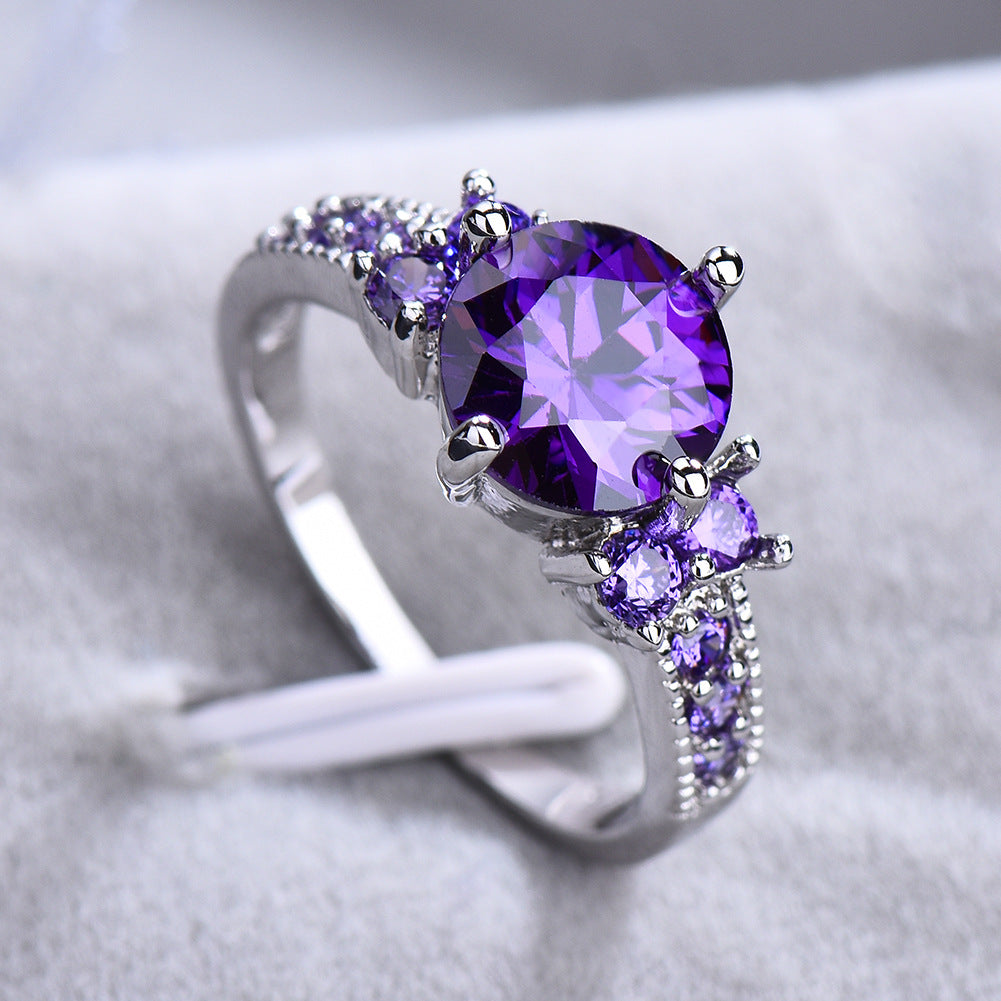 Zircon Opal Rhinestone Fashion Simple Retro Rings