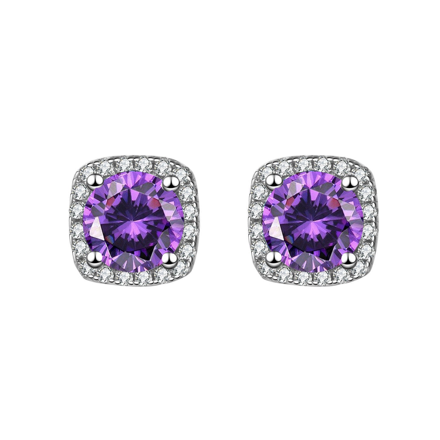 Women's Korean Square Bag Diamond Suit Auricular Stud Earrings