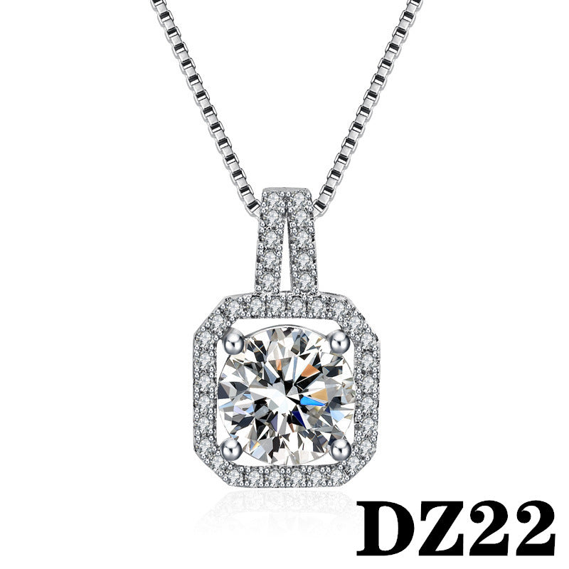 Imitation Moissanite Female White Gold Plated Pendants